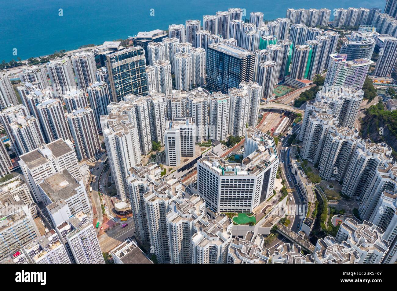 Tai Koo, Hong Kong 19 March 2019 Aerial view of Hong Kong city Stock