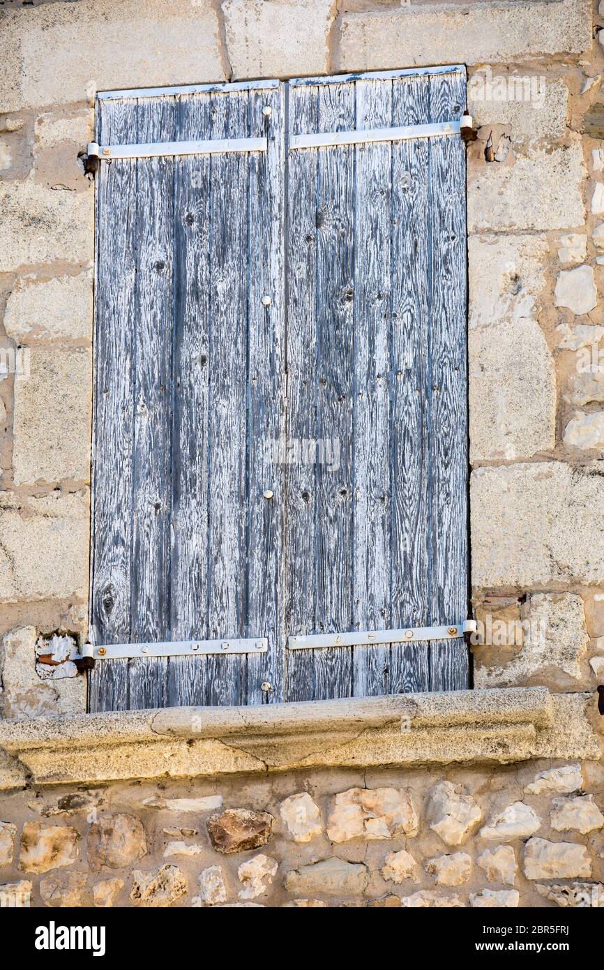 Old stone house with wooden shutters, Provence, France Stock Photo - Alamy