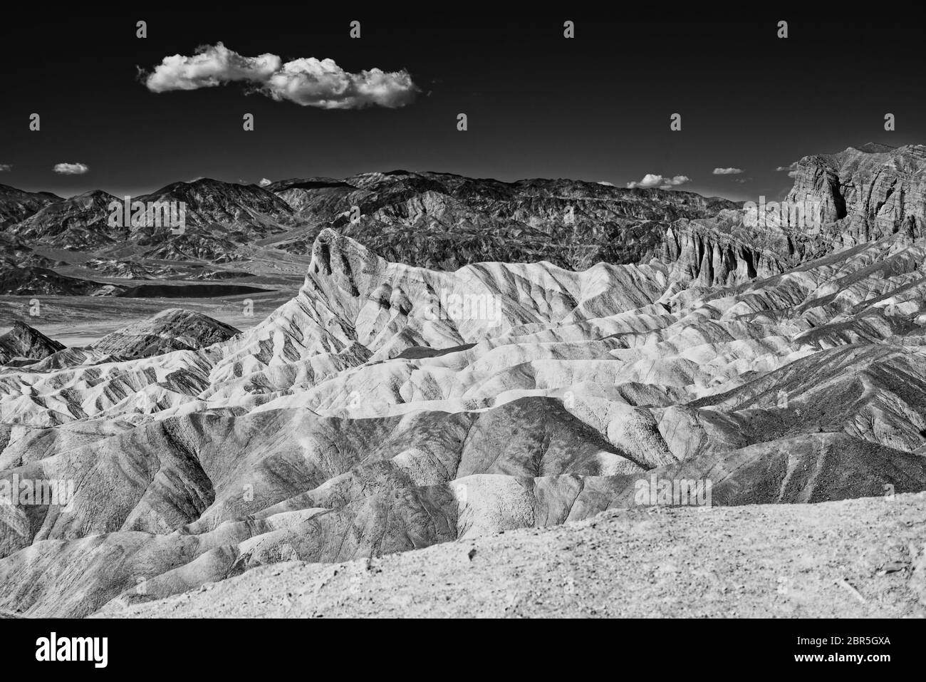 Zabriskie Point Mudstones form Badlands Death Valley National Park California, USA Stock Photo