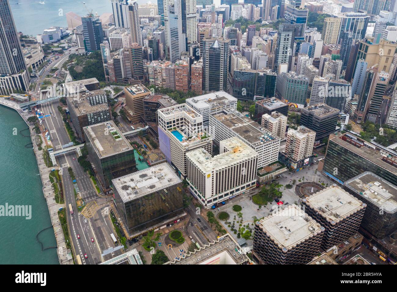 Hung Hom, Hong Kong 21 April 2019: Top view of Hong Kong city in kowloon side Stock Photo