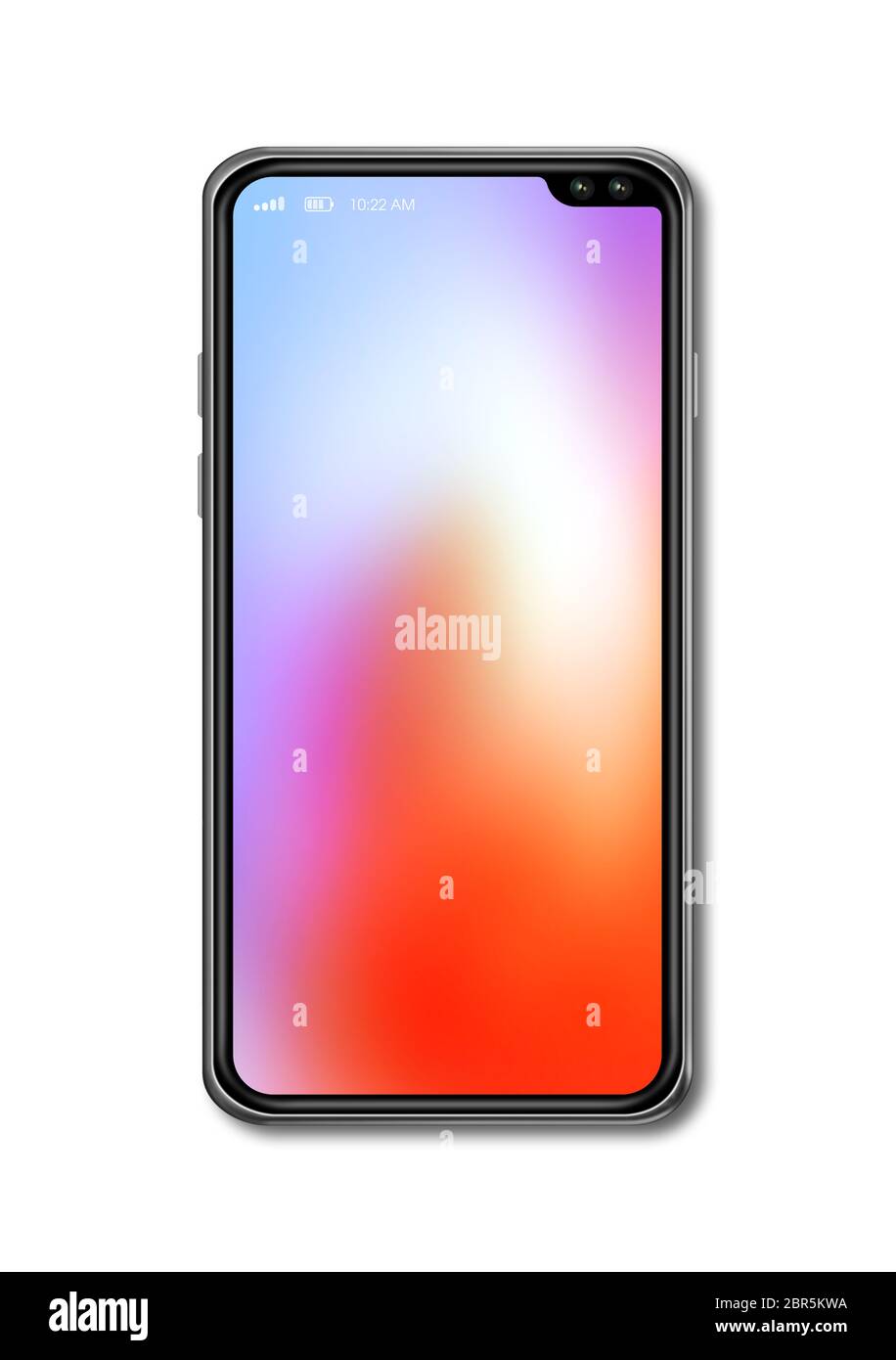 All-screen digital colorful blank smartphone mockup isolated on white ...