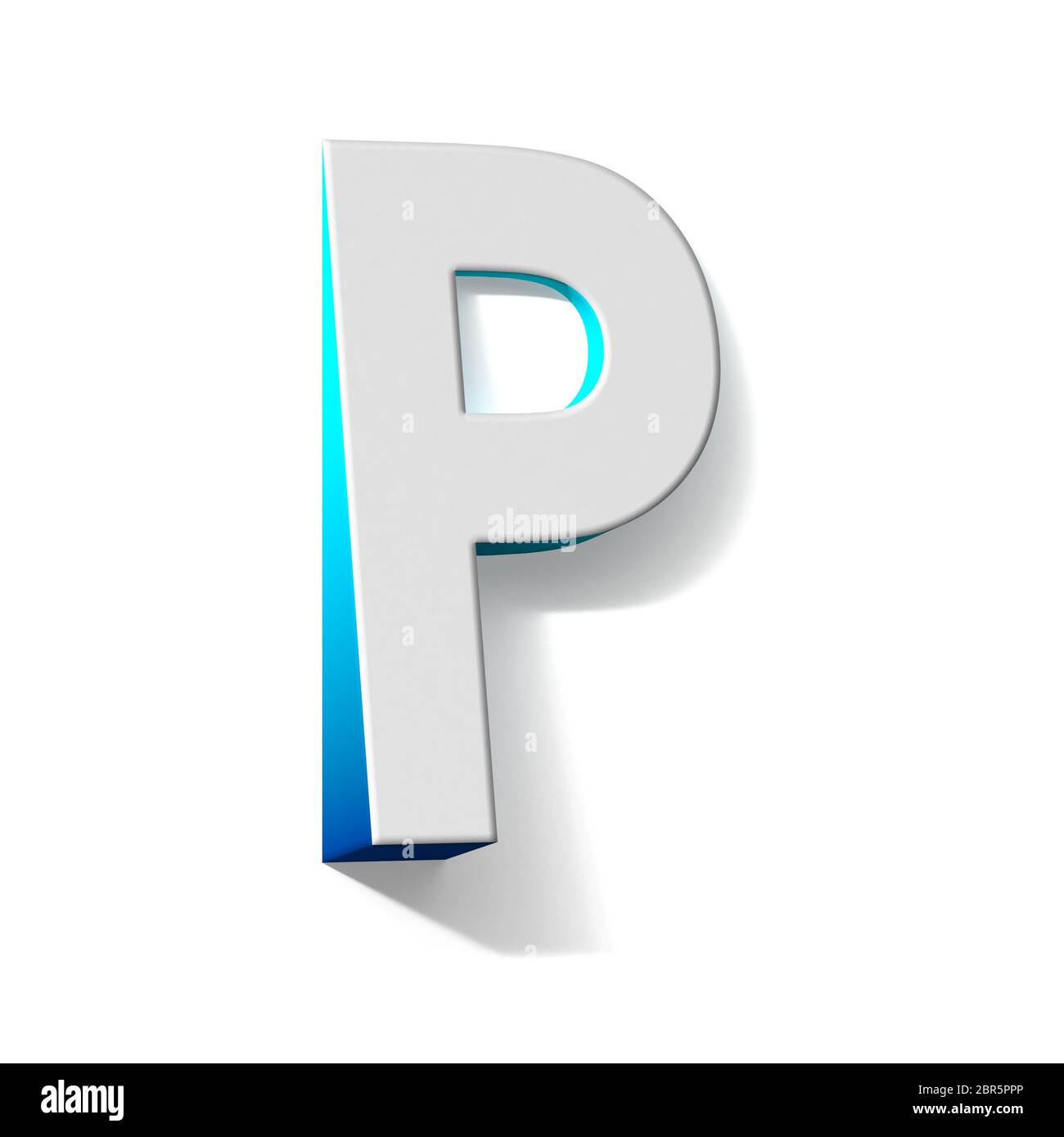 Blue gradient Letter P 3D render illustration isolated on white ...