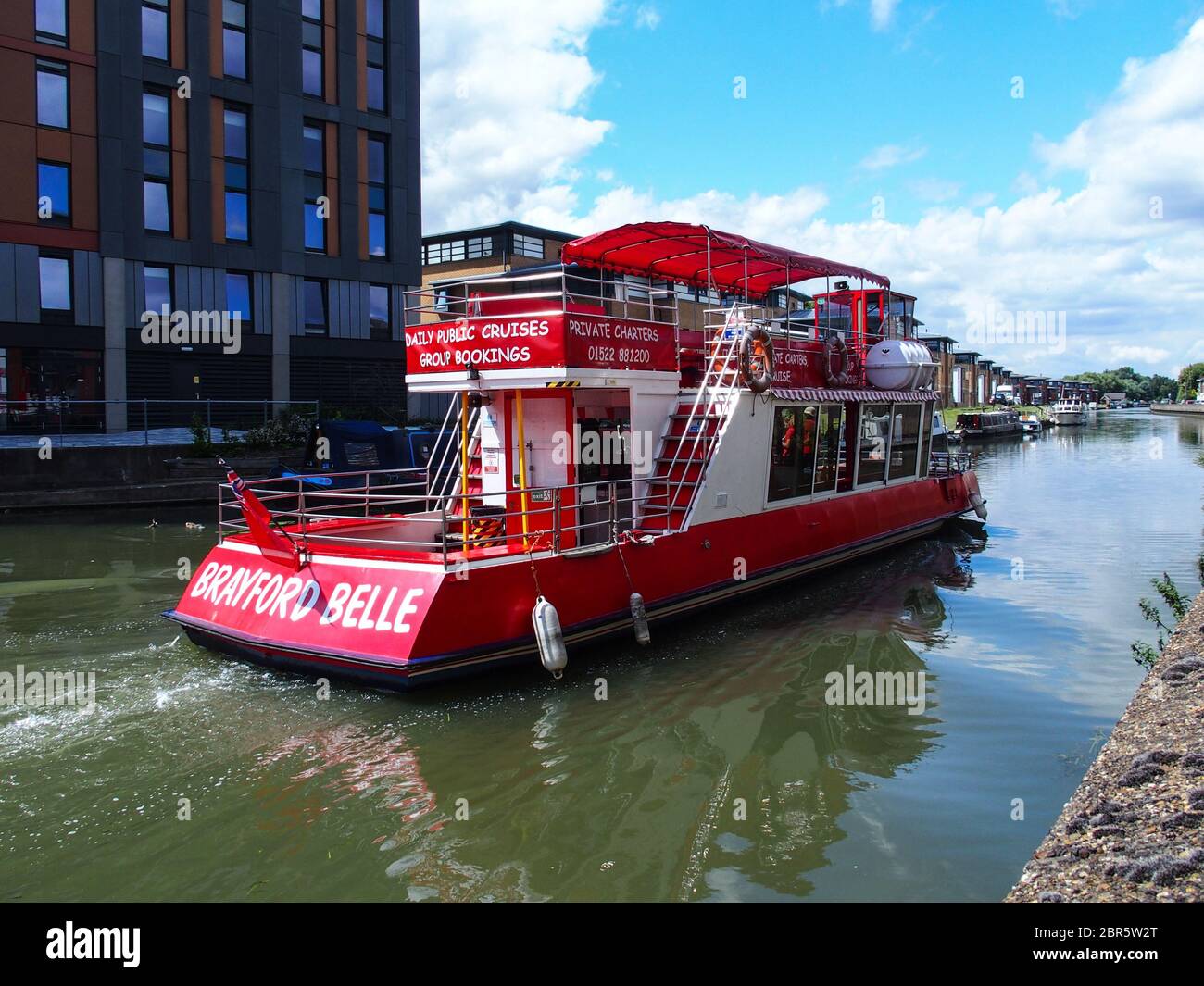 Brayford Belle, day trip boat on Fossdyke Navigation, Limcoln Stock ...