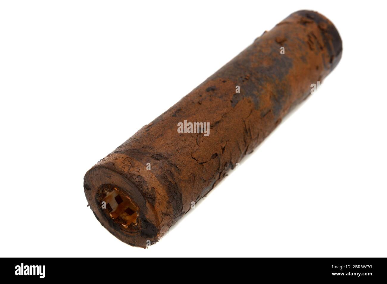 very dirty rusty water filter on white background Stock Photo - Alamy