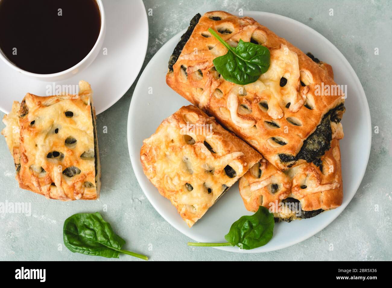 Pastries with feta cheese and spinach.Greek pie spanakopita Stock Photo Alamy