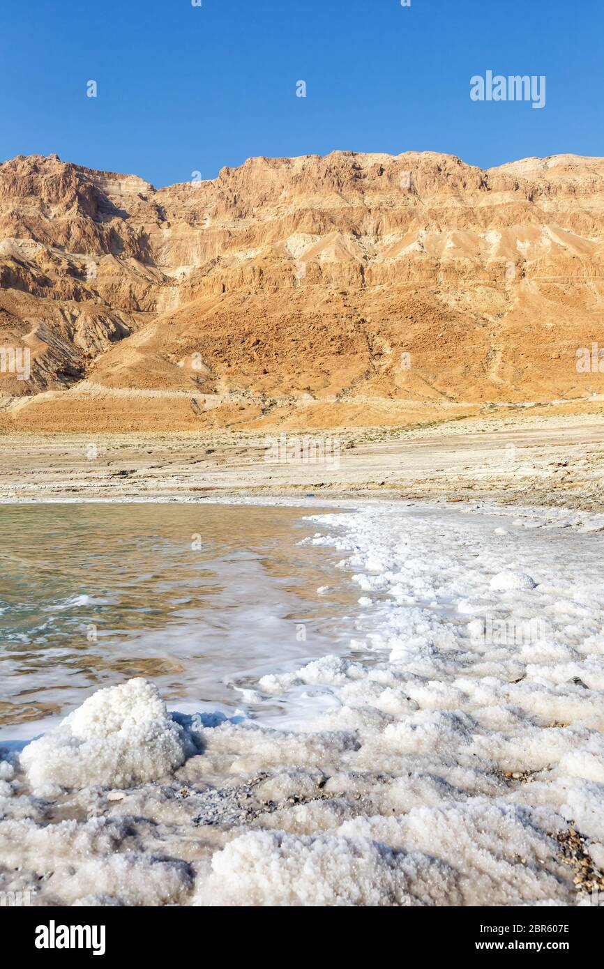 Dead Sea Israel landscape nature portrait format vacation holidays Stock Photo