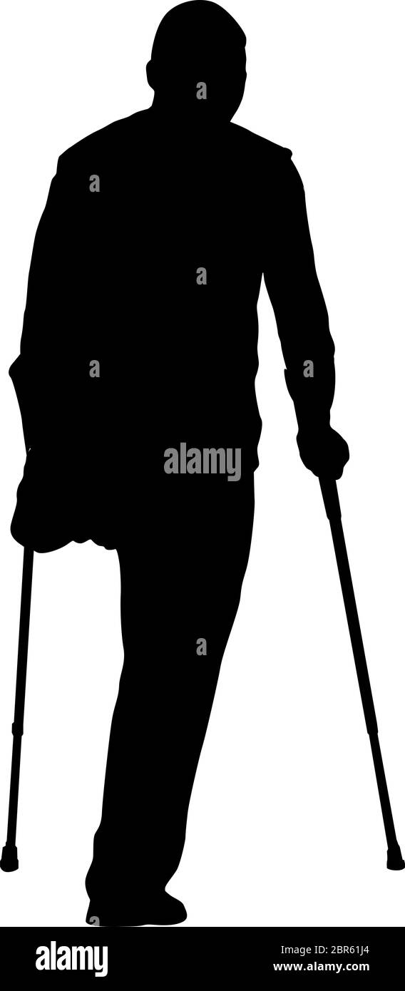 Silhouette of disabled people on a white background Stock Vector Image ...