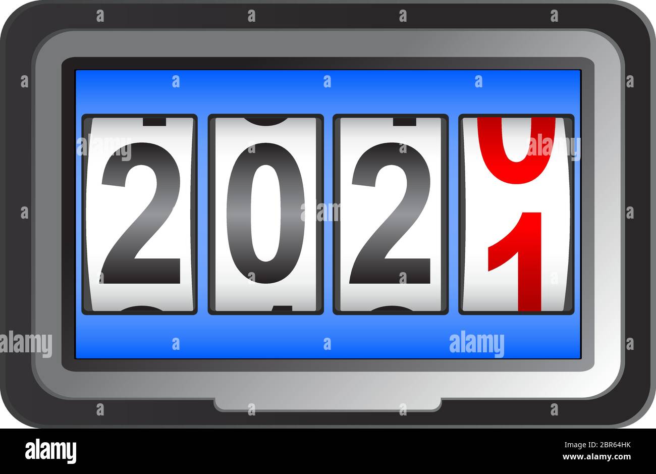 2021 New Year counter, change calendar illustration Stock Vector Image