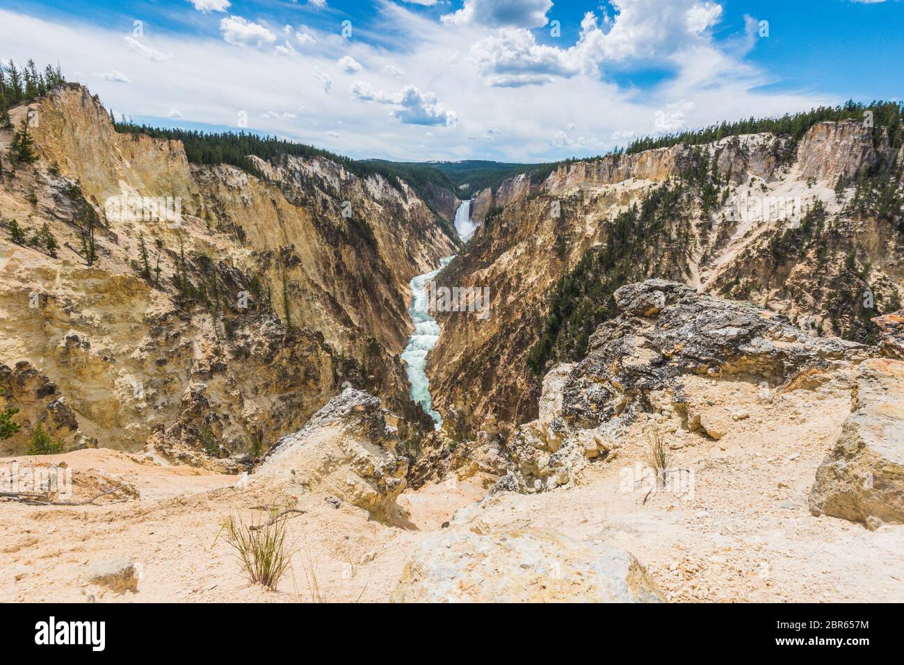 upper falls on the day in yellow stone Yellowstone National park ...