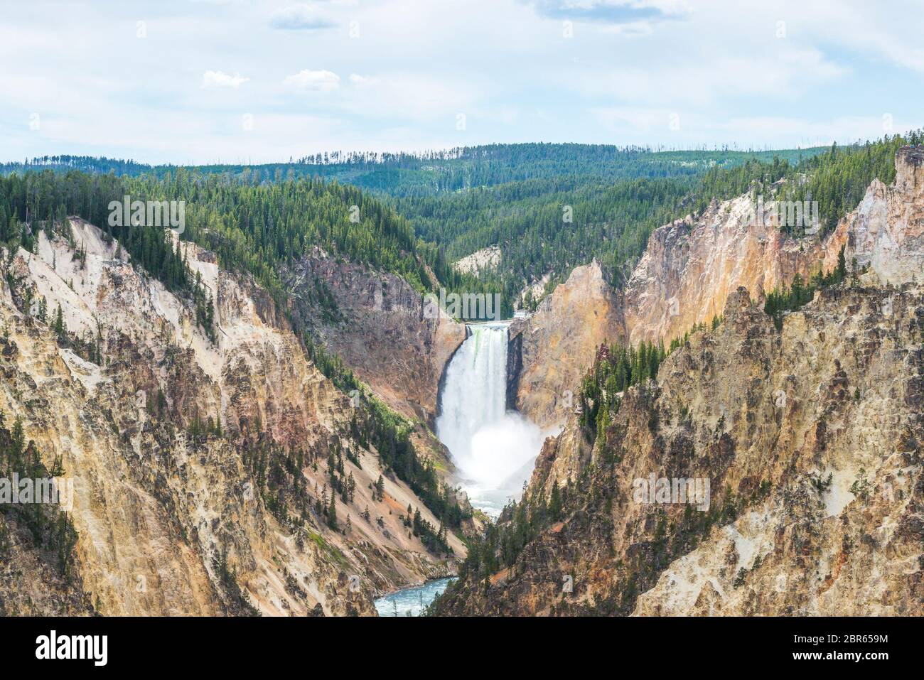 upper falls on the day in yellow stone Yellowstone National park ...
