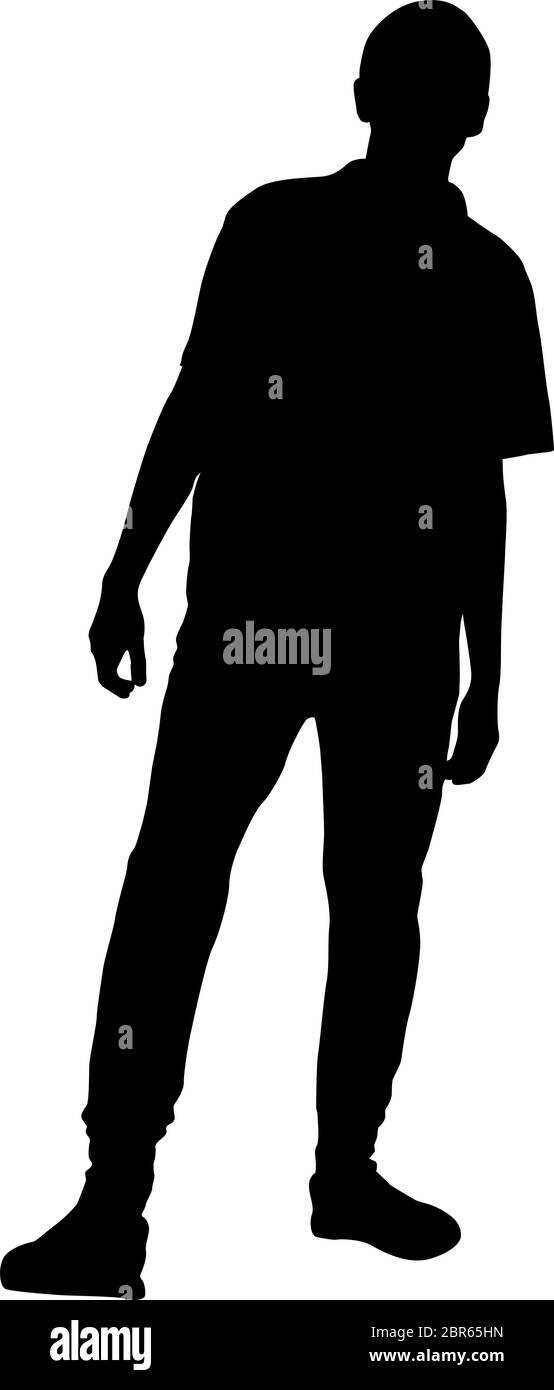 Silhouette of a walking man on a white background Stock Vector Image ...