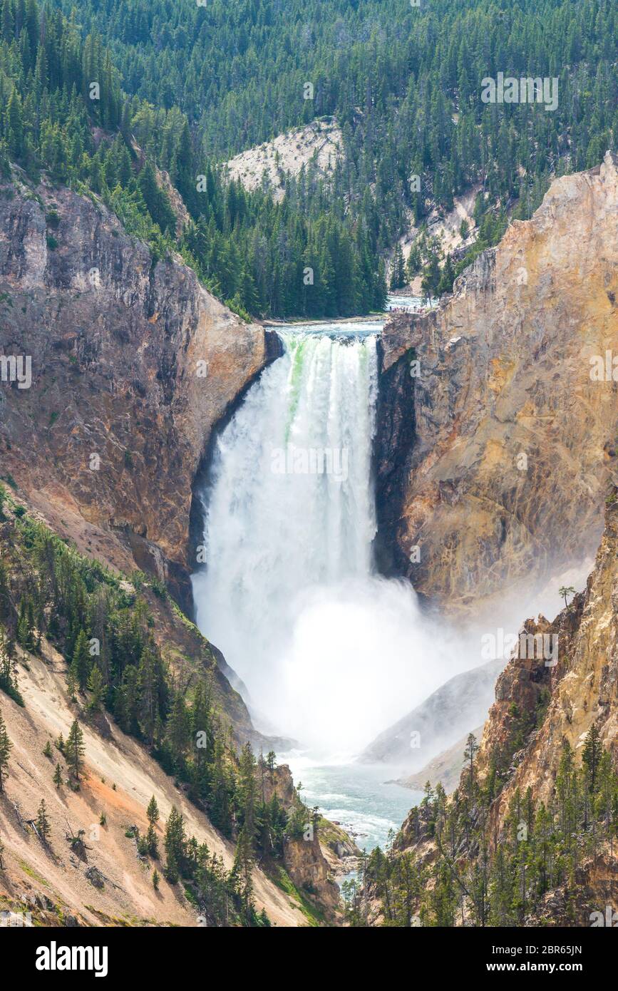 upper falls on the day in yellow stone Yellowstone National park ...
