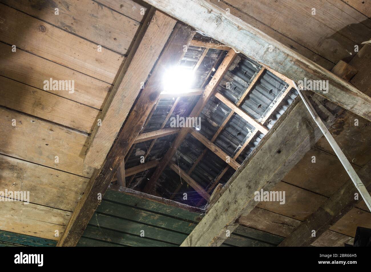 window light in dark old Abandoned Attic spooky Stock Photo Alamy