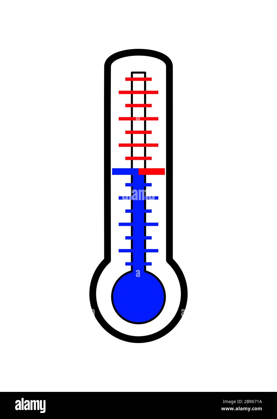 Mercury thermometer for measuring ambient temperature outdoors Stock