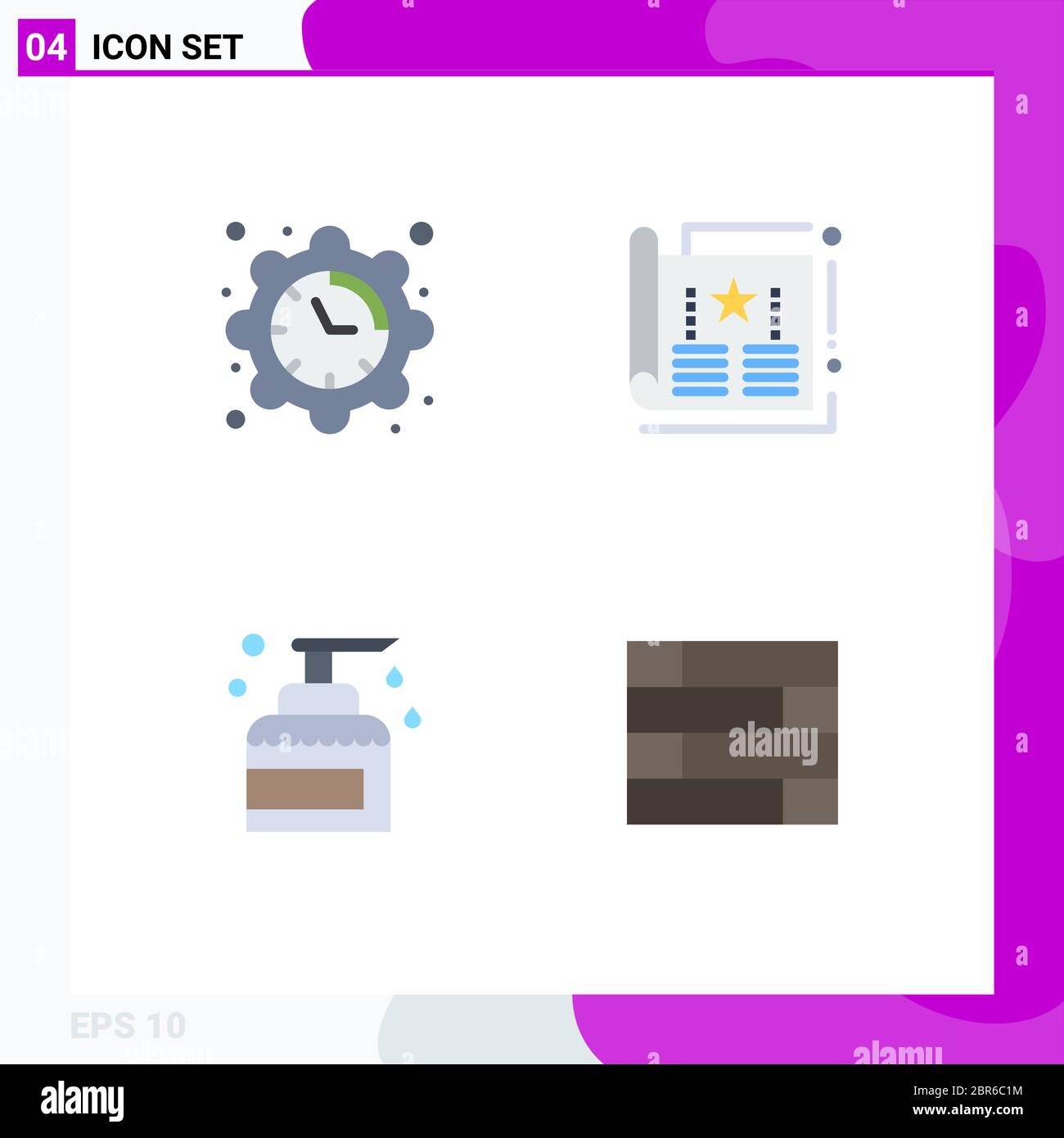 User Interface Pack Of 4 Basic Flat Icons Of Setting Cleaning Time Cover Keeping Editable Vector Design Elements Stock Vector Image Art Alamy