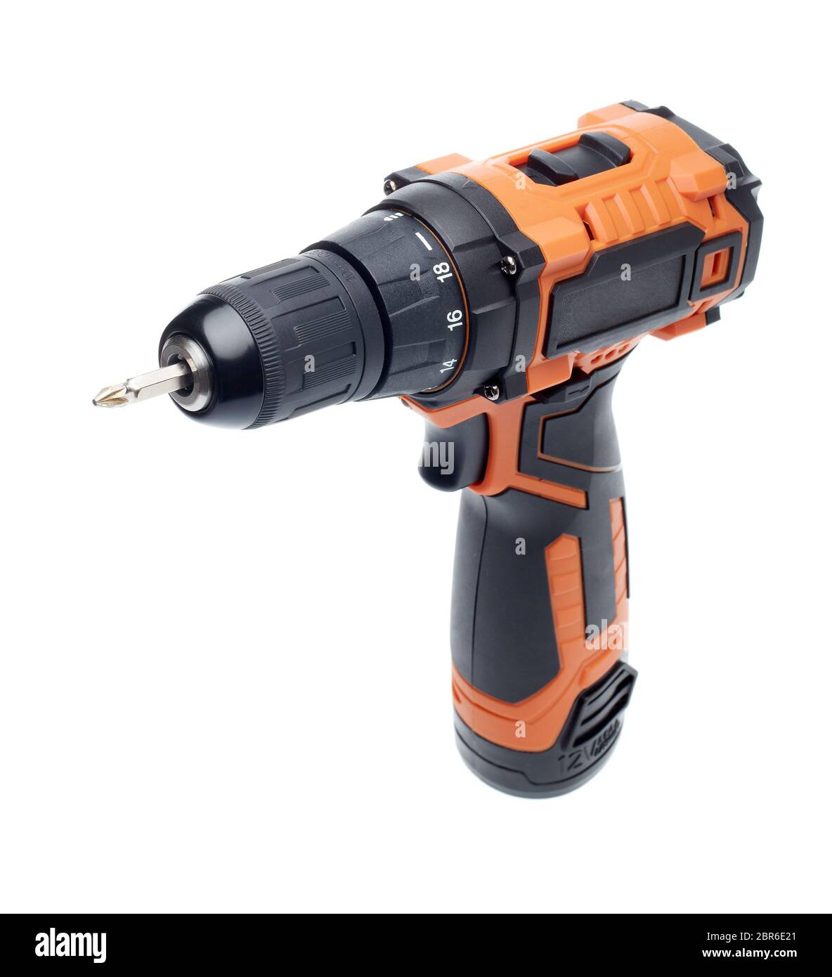 Cordless drill screw gun with screw drive (screw bit) isolated on a