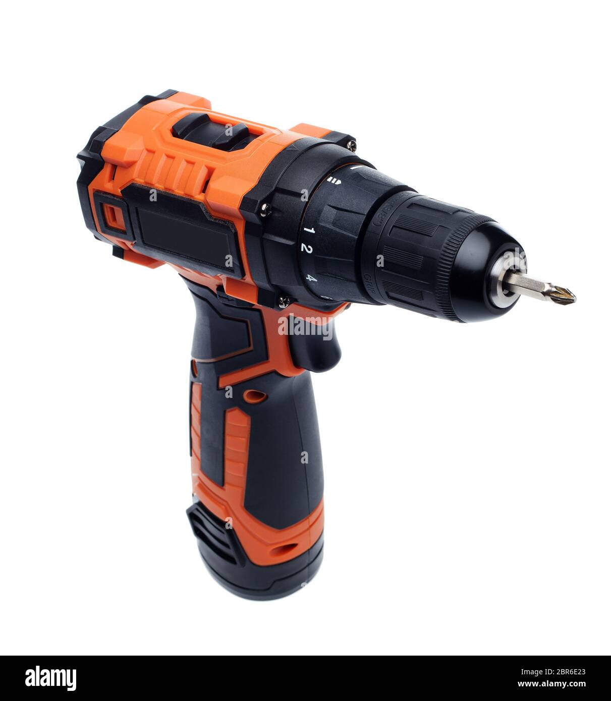 Cordless drill screw gun with screw drive (screw bit) isolated on a