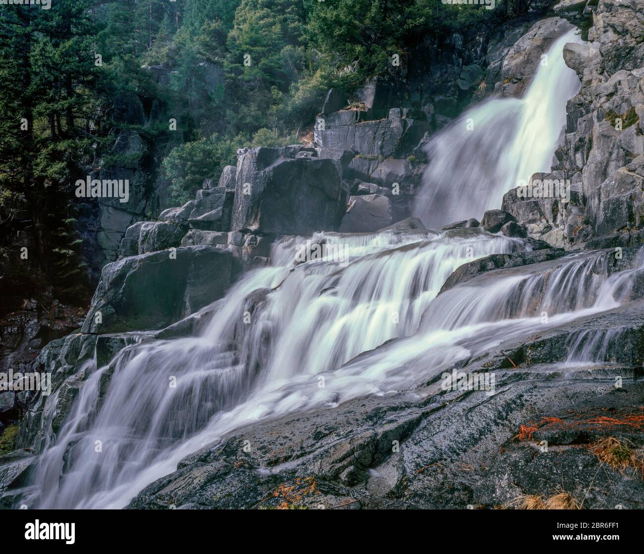 Canyon Creek Falls, Trinity Alps Wilderness, Shasta-Trinity National Forest, California Stock Photo