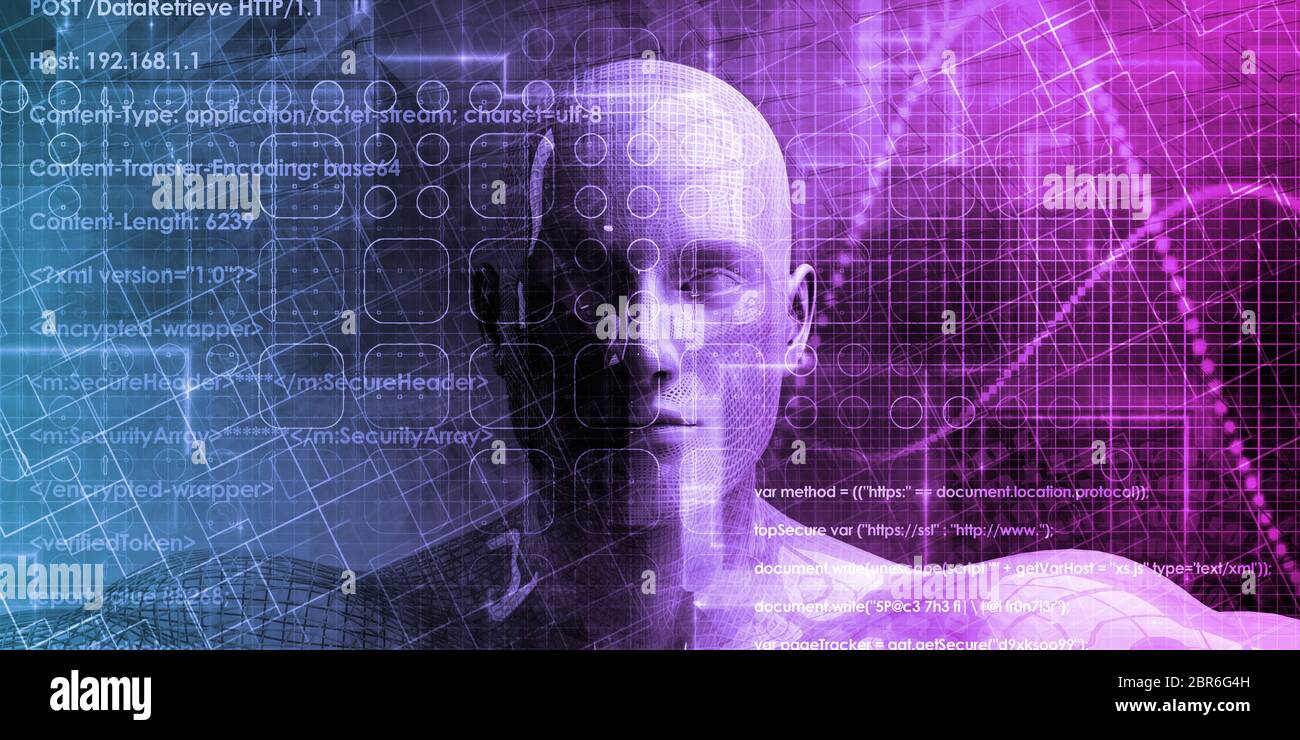 Binary Code and Data Background Online as Concept Stock Photo