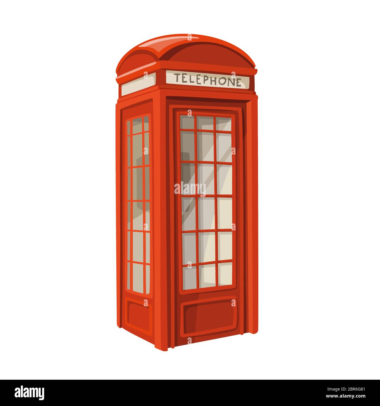 london uk phone box red communication illutration architecture Stock