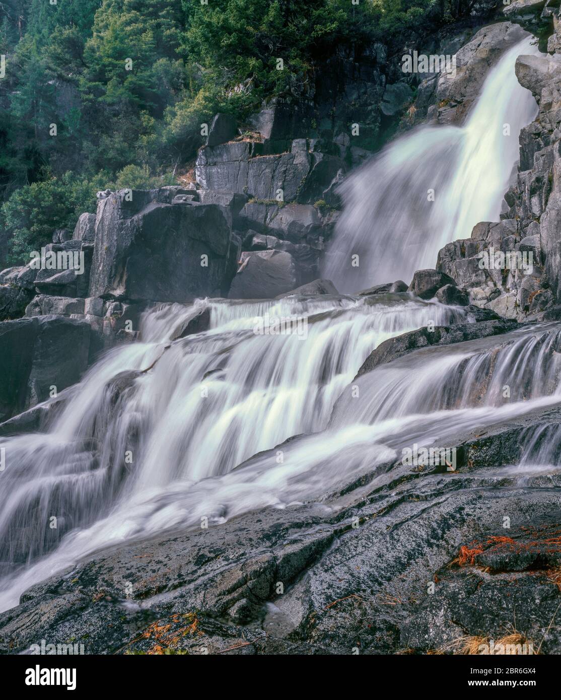 Canyon Creek Falls, Trinity Alps Wilderness, Shasta-Trinity National Forest, California Stock Photo