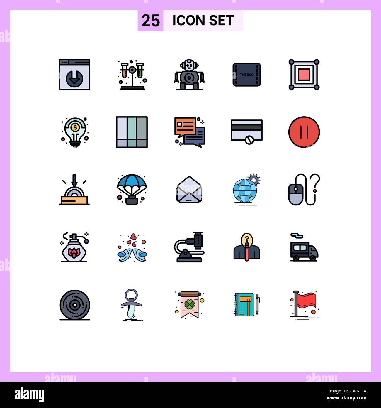 25 Creative Icons Modern Signs and Symbols of financial, corner, technology, game, scene Editable Vector Design Elements Stock Vector
