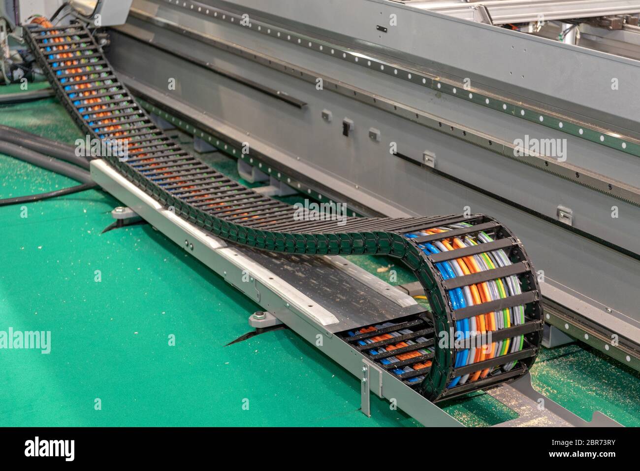 Cable Carrier Flexible Movement Protection Machine Stock Photo - Alamy