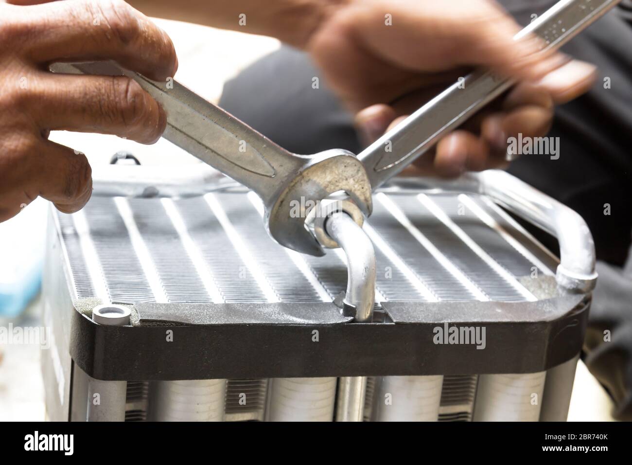 Compressed air car components to be repaired Stock Photo Alamy