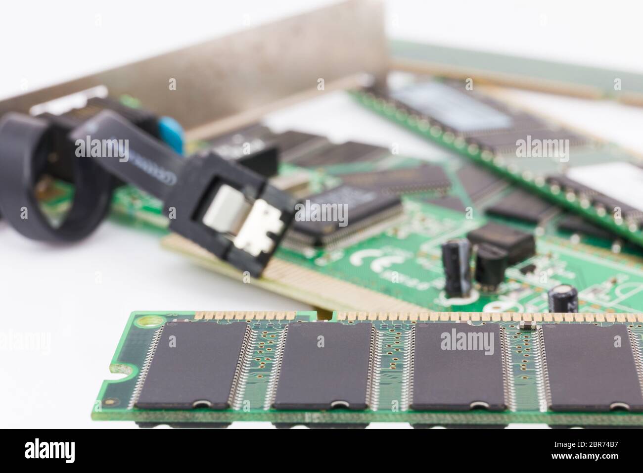 Close up part of computer memory module ,Random Access Memory (DDR RAM ...