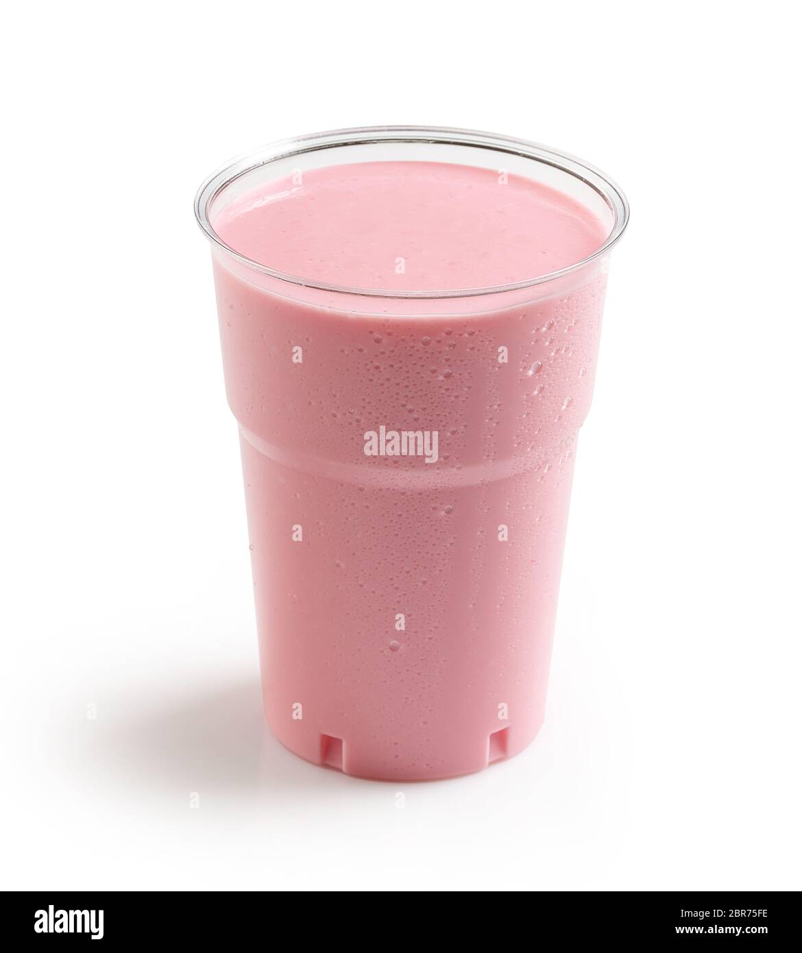Pink Strawberry Milkshake In Plastic Take Away Cup Isolated On White  Background Stock Photo, Picture and Royalty Free Image. Image 147395566.