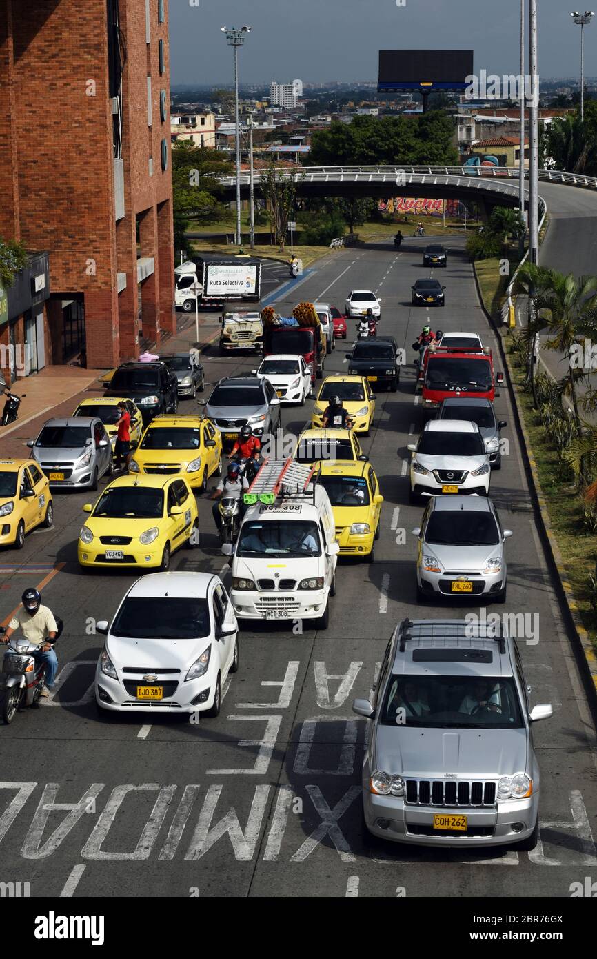 Normal traffic is resuming in Cali during the Coronavirus outbreak in Colombia Stock Photo