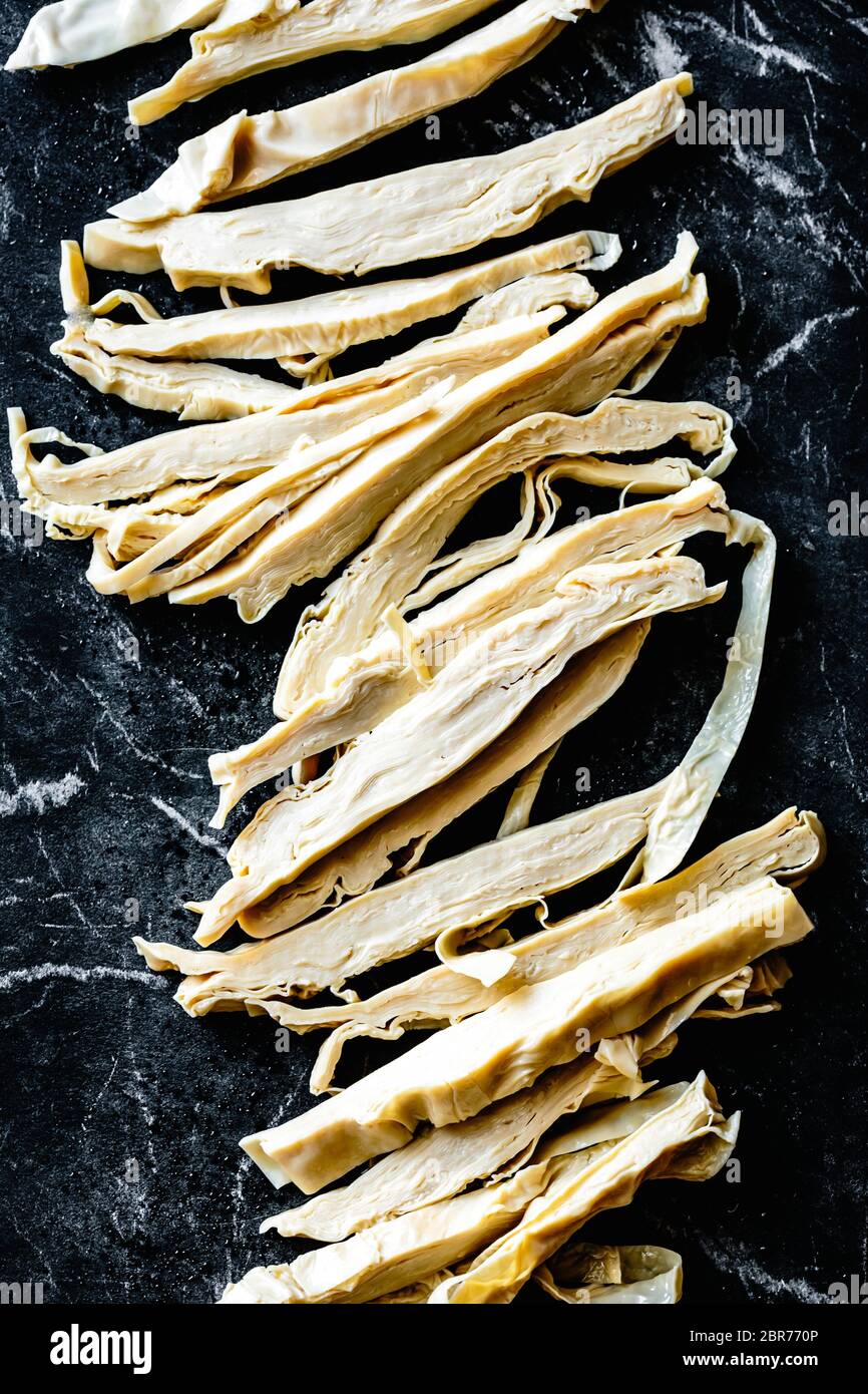 Yuba (tofu skin) cut into noodles Stock Photo Alamy