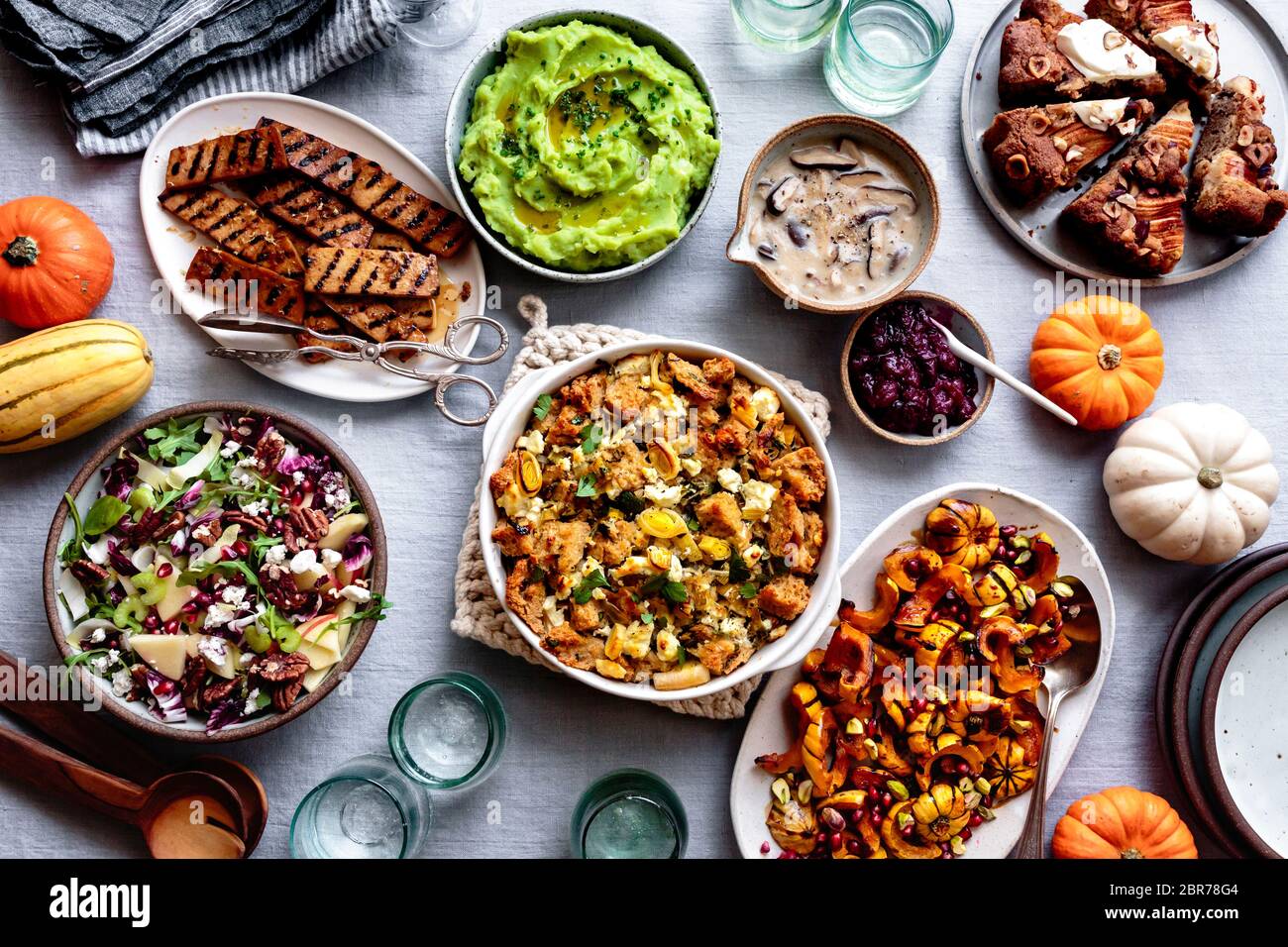 Vegetarian gluten free dishes for thanksgiving Stock Photo - Alamy