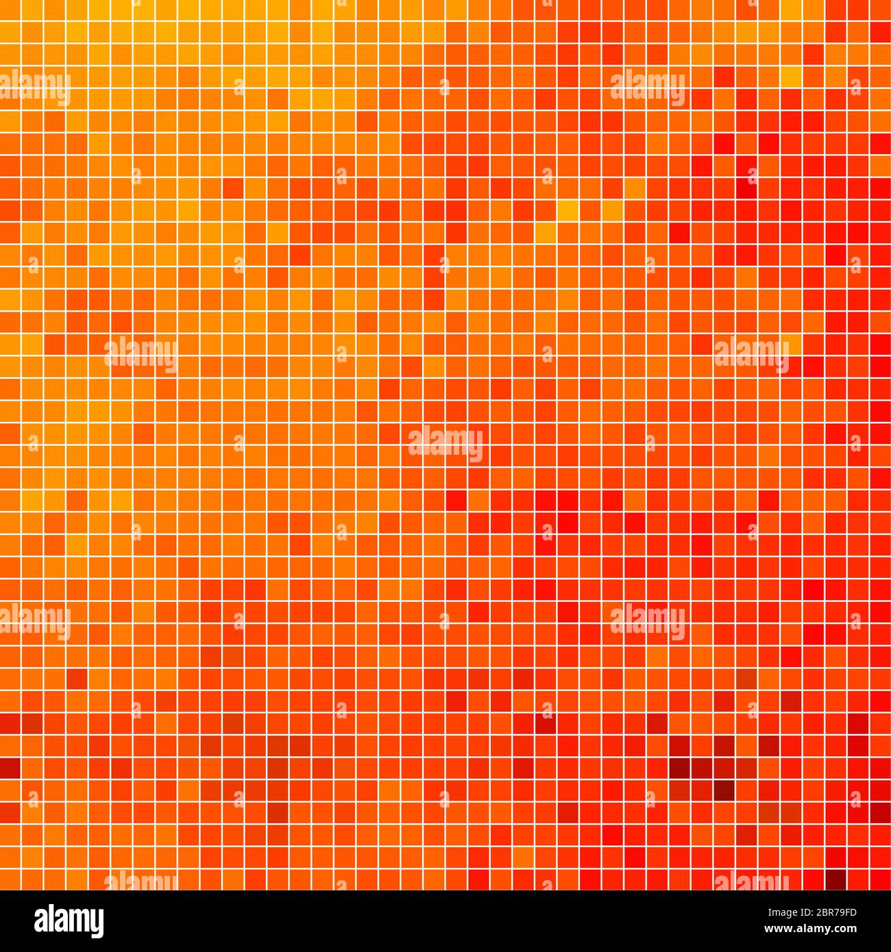 abstract square pixel mosaic background - red and orange Stock Photo ...