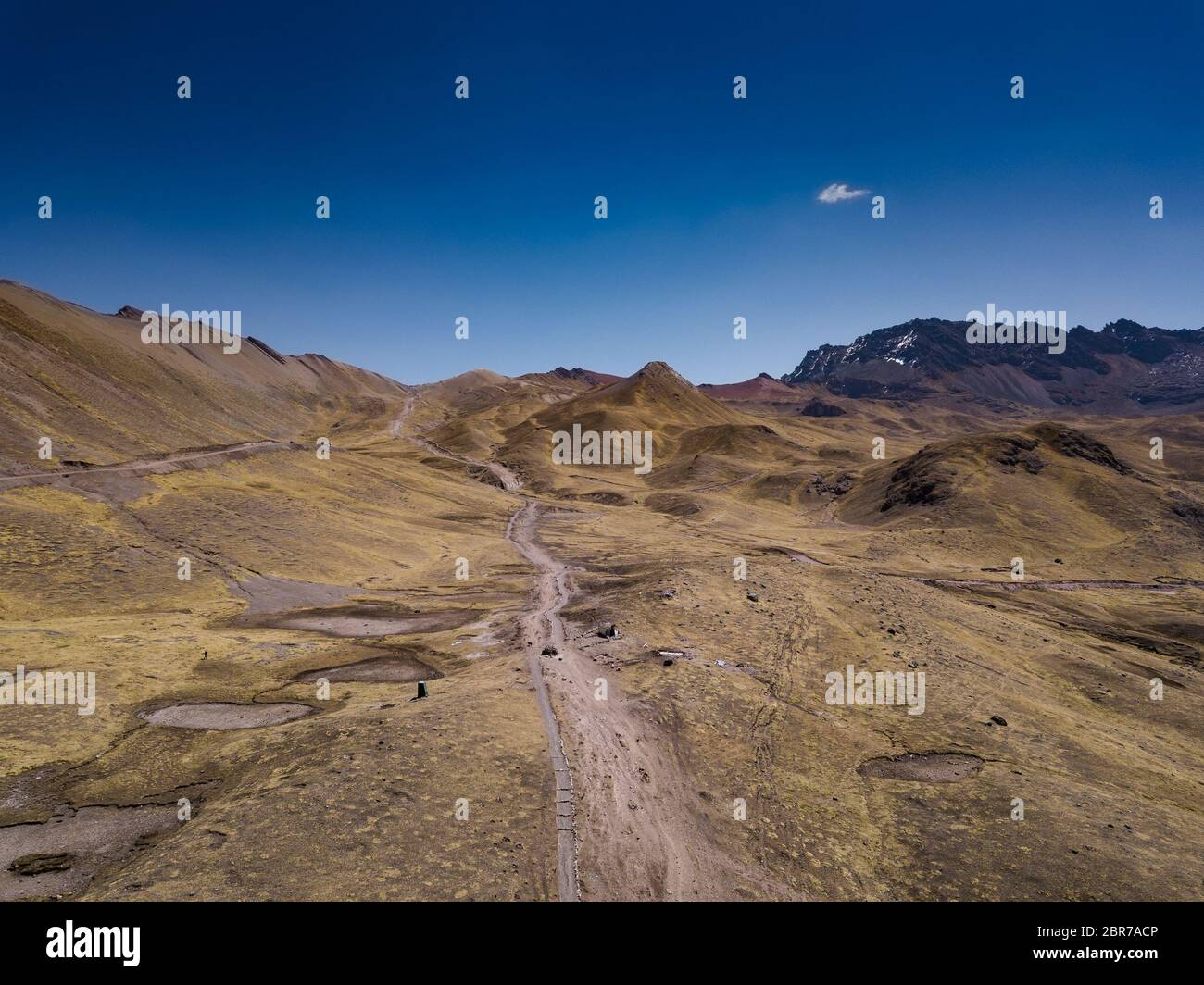 Aerial view of high-mountain landscape in Andes, Peru Stock Photo