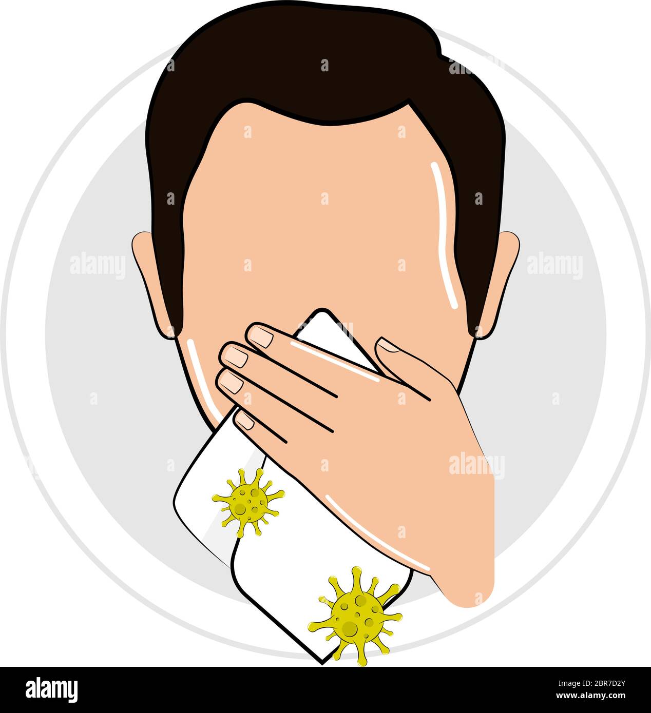 Man with a virus handkerchief Stock Vector