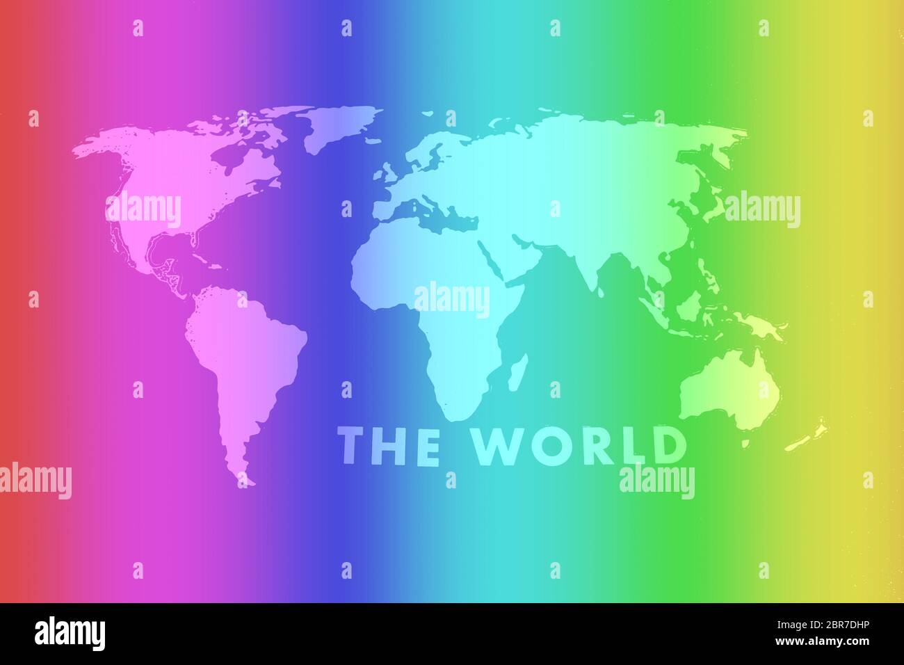 waving colorful gay rainbow flag of on a gray world map background ...