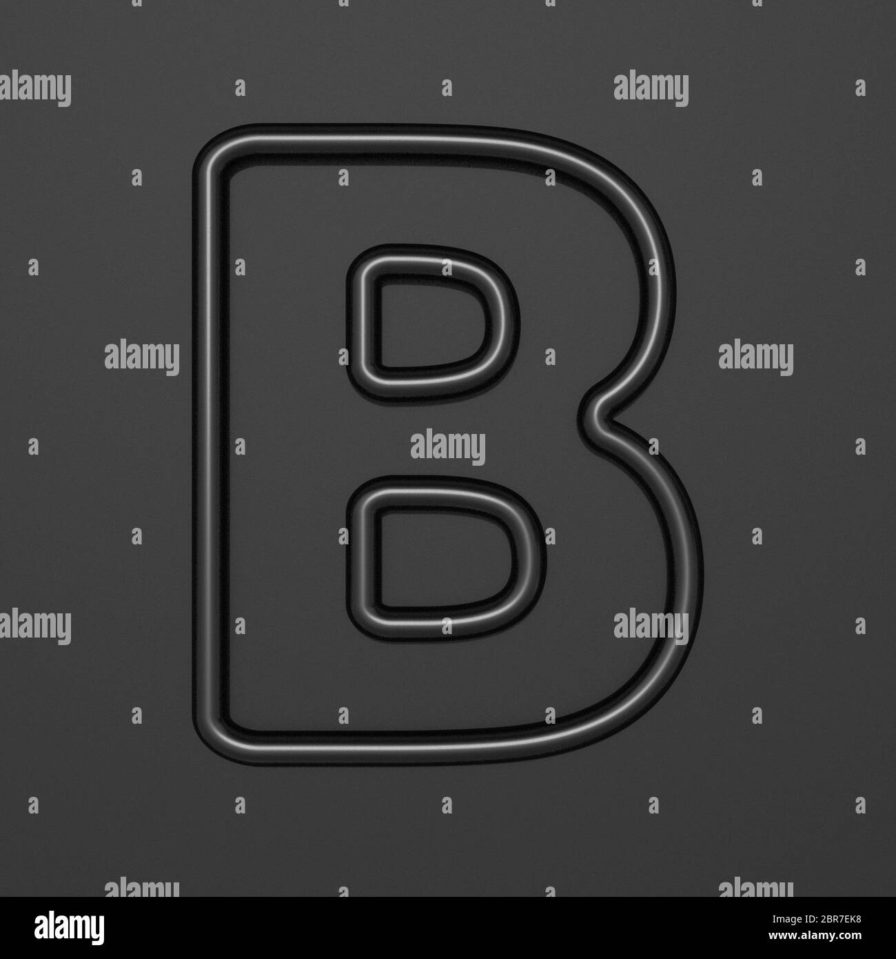Black Outline Font Letter B 3D Illustration On Black Background Stock black-outline-font-letter-b-3d-illustration-on-black-background-stock