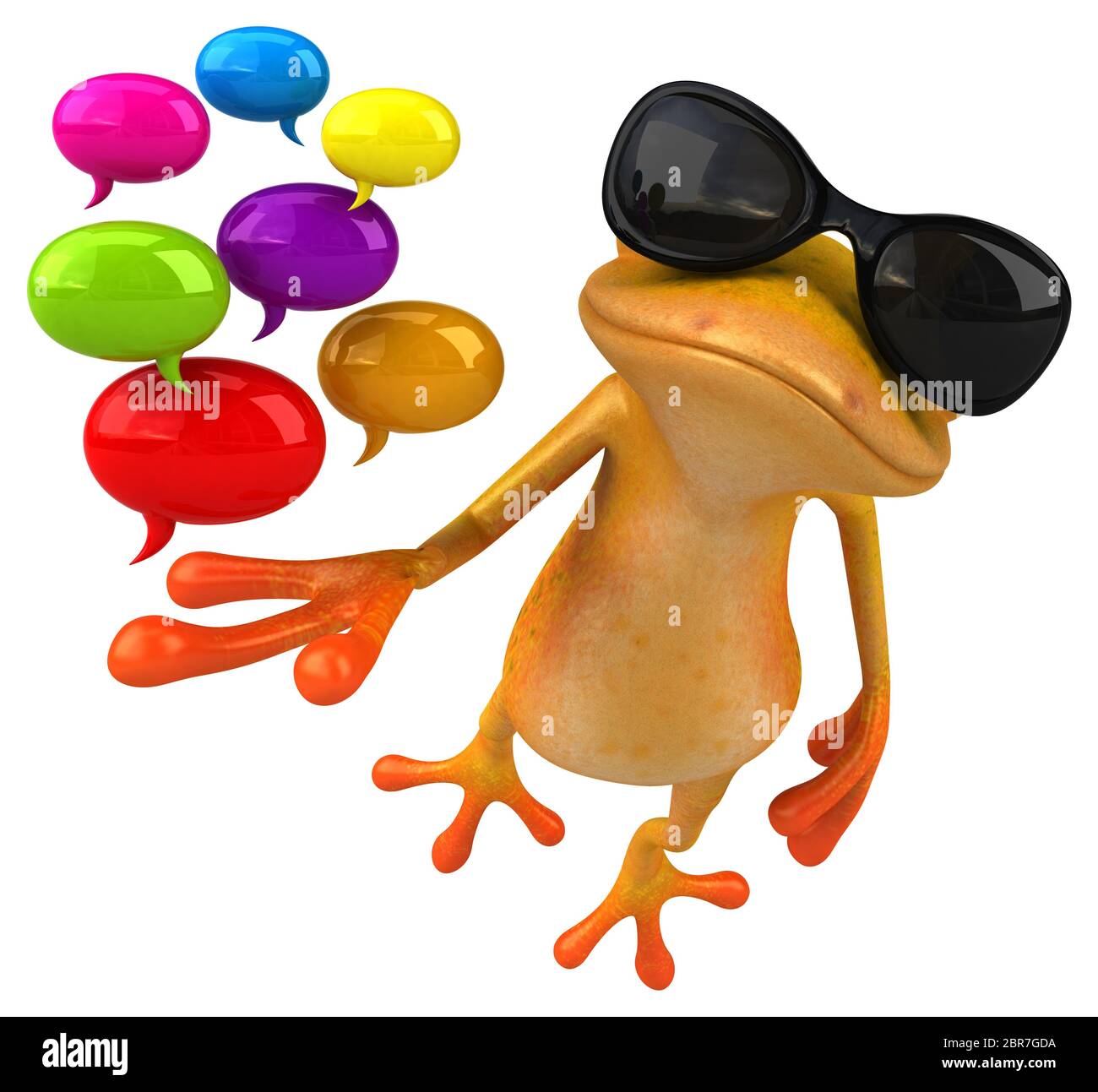 Fun yellow frog 3D Illustration Stock Photo Alamy