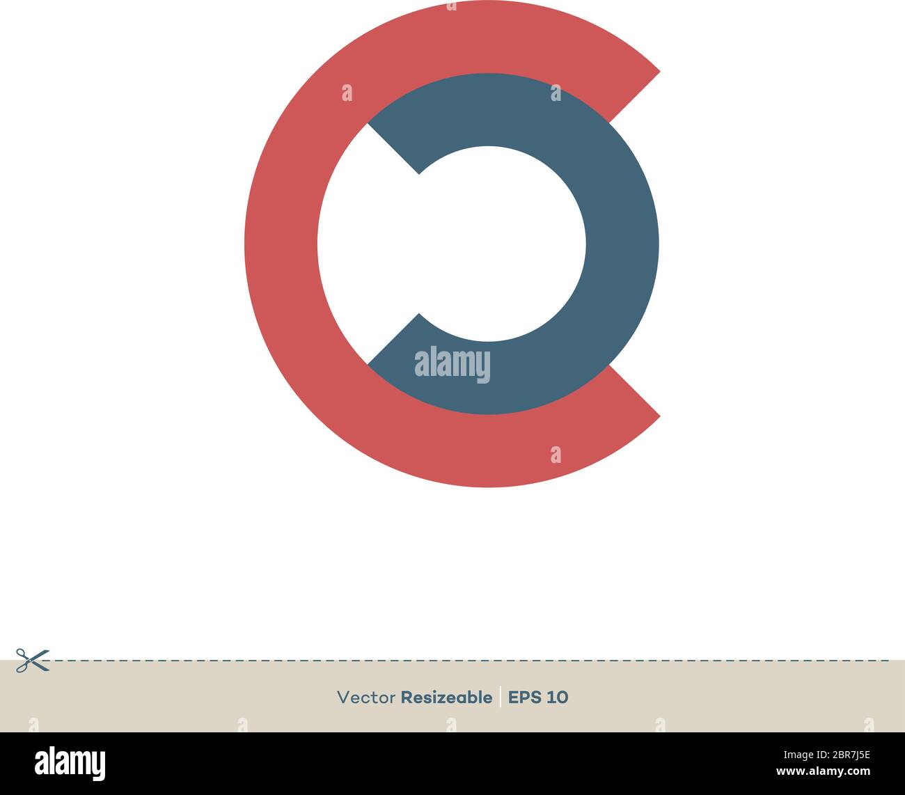 C Letter Vector Icon Logo Template Flat Design Stock Vector