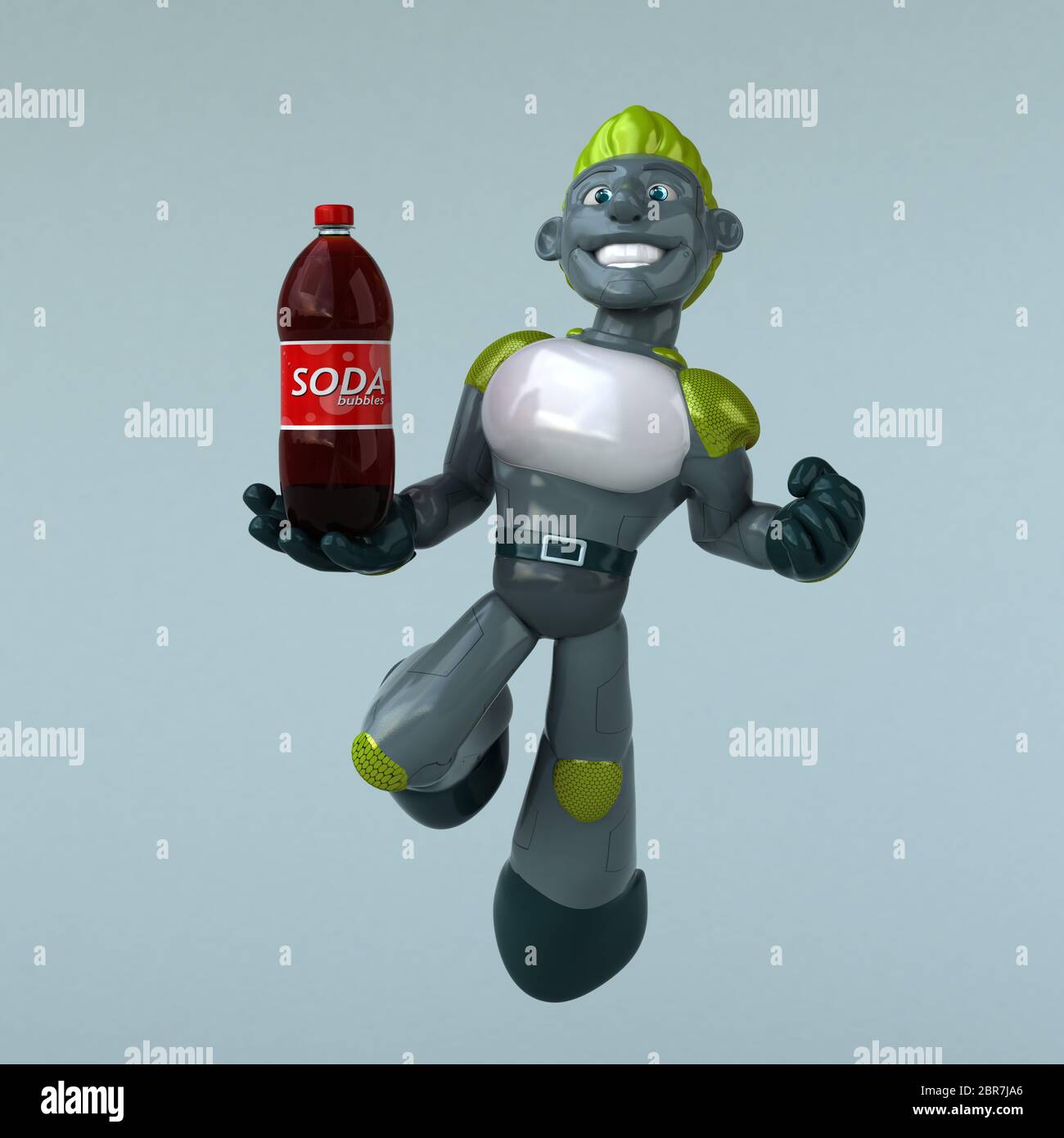 Green Robot - 3D Illustration Stock Photo - Alamy
