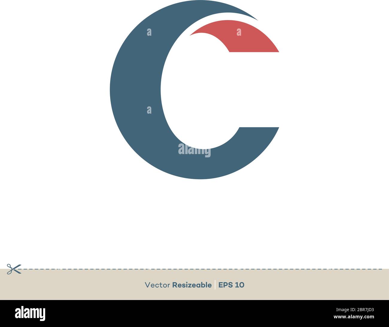C Letter Vector Icon Logo Template Flat Design Stock Vector