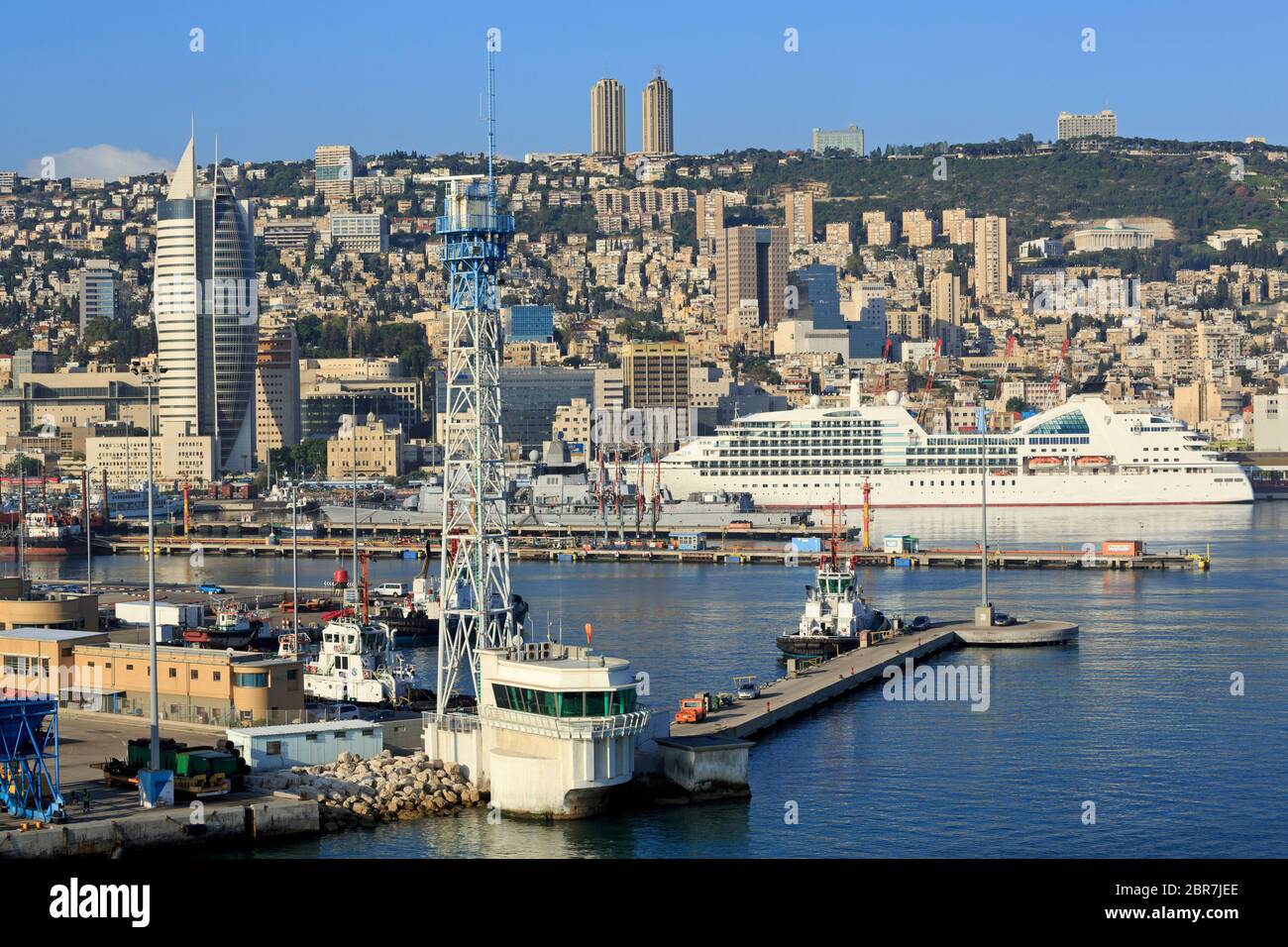 Cruise ship, Port of Haifa, Israel Stock Photo