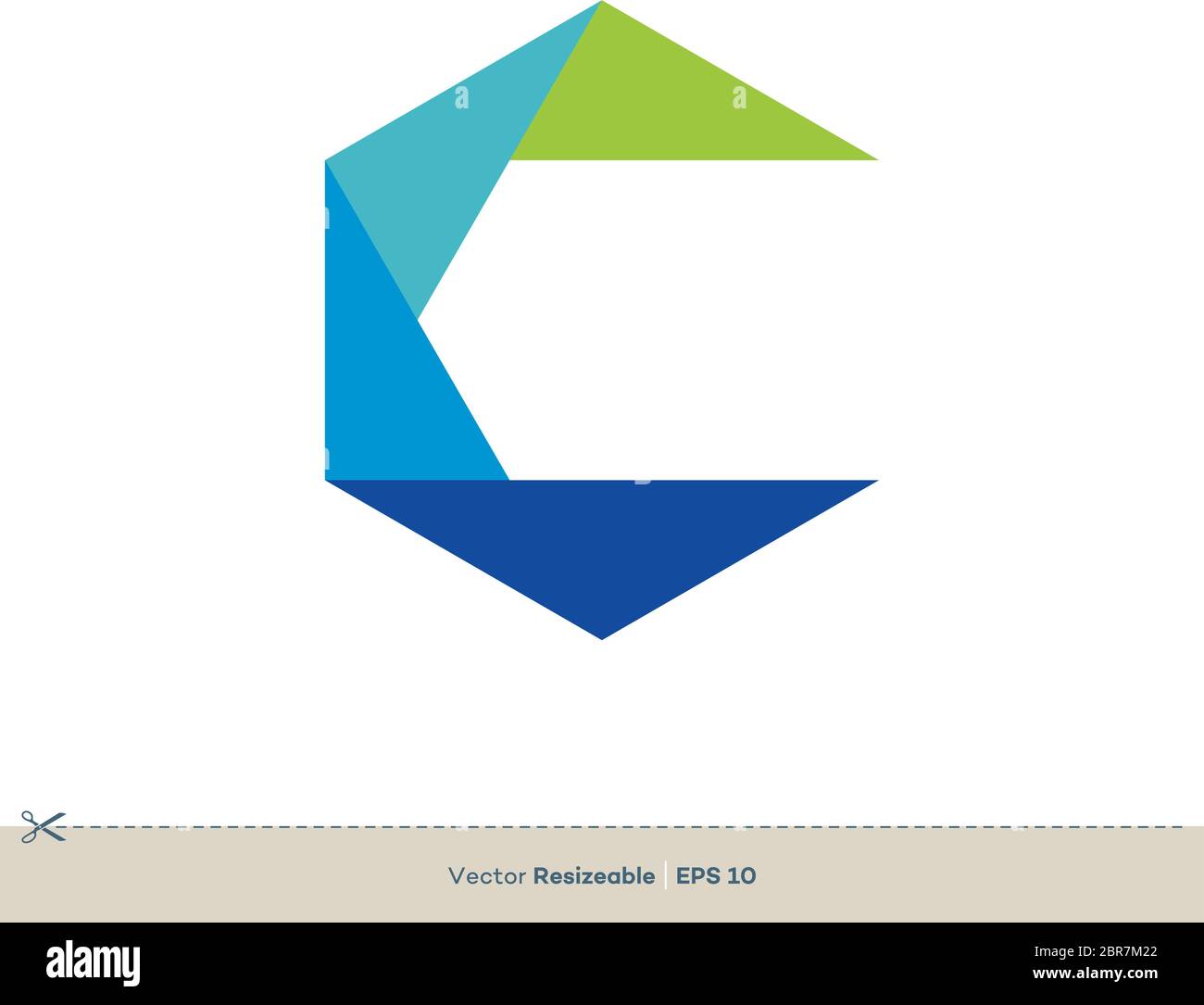 C Letter Vector Icon Logo Template Flat Design Stock Vector