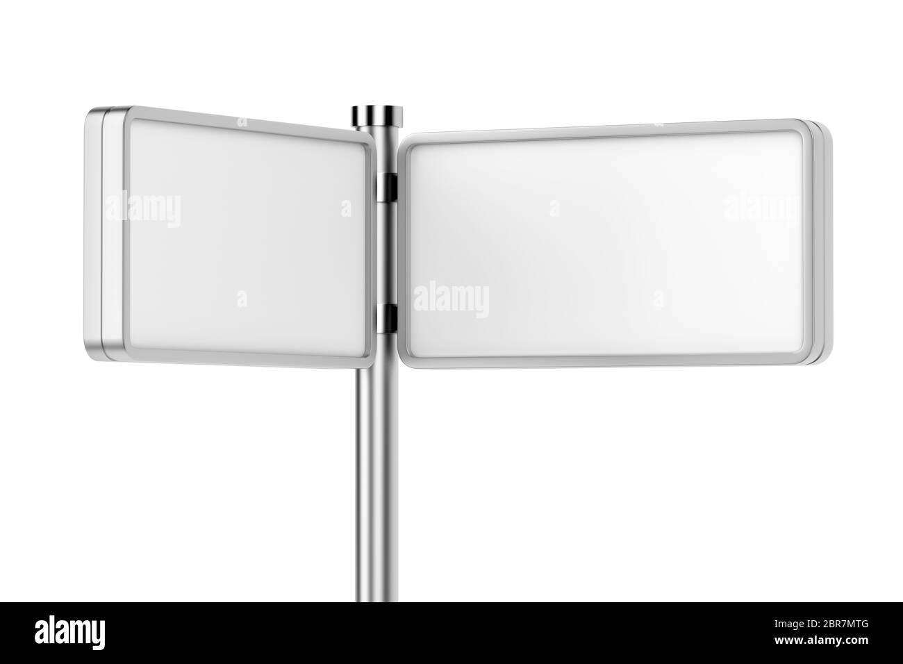 Two blank billboards attached on column Stock Photo