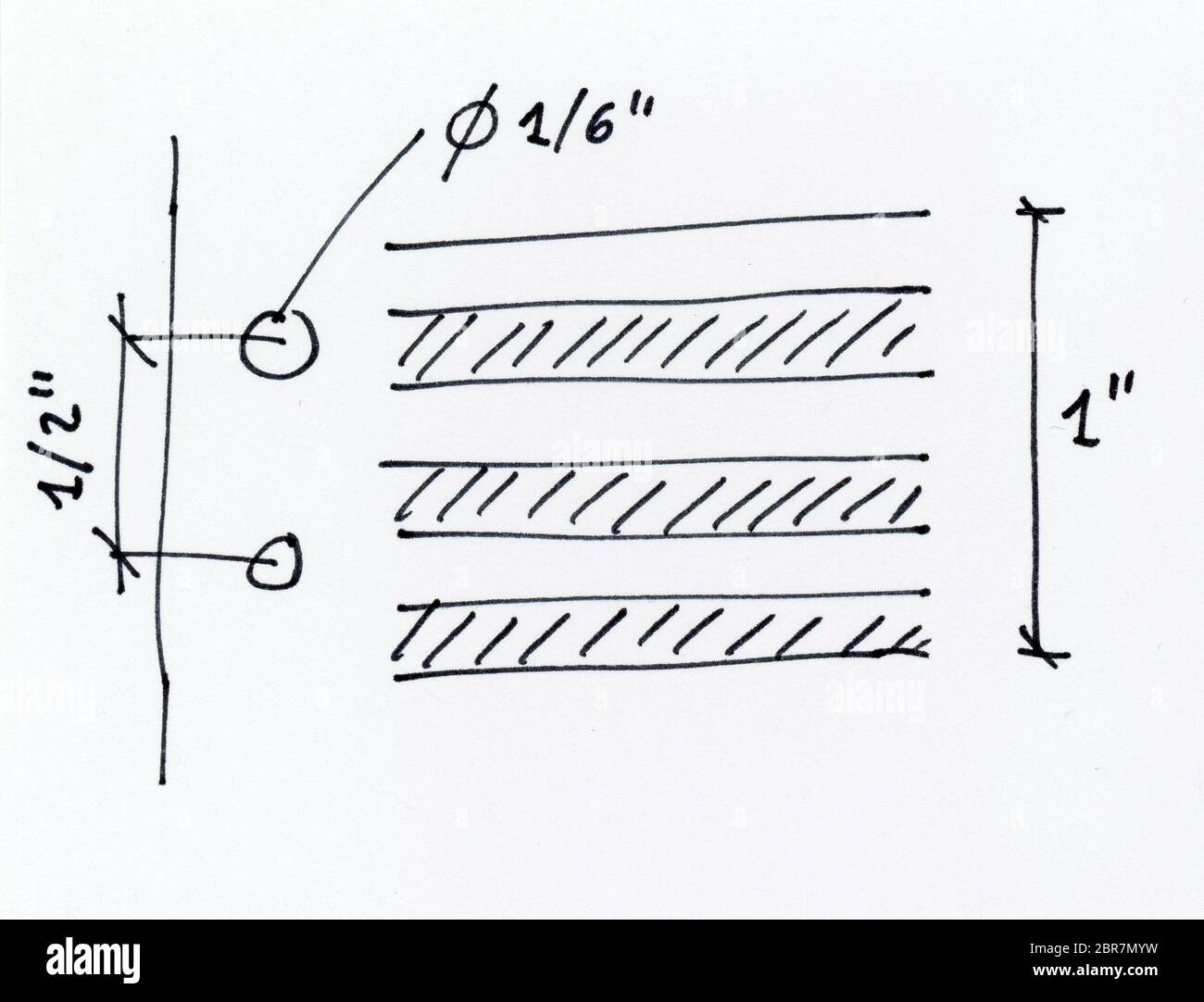 hand drawn illustration of specifications of continuous stationery aka