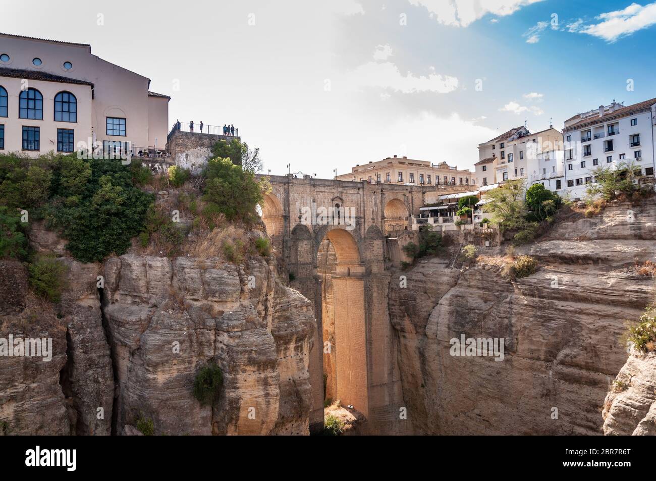 Ronda's new bridge backside Stock Photo - Alamy