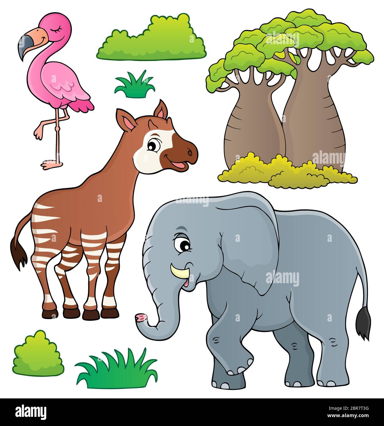 African nature theme set 4 - picture illustration. Stock Photo