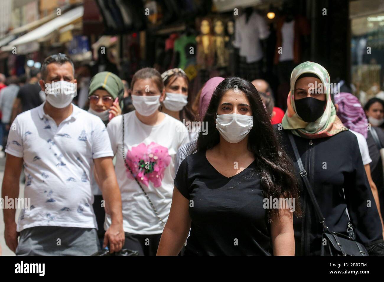 Izmir Turkey th May People Wearing Face Masks Are Seen In Izmir Turkey On May Turkey On Wednesday Reported 972 New Daily Covid 19 Cases And 23 More Deaths In