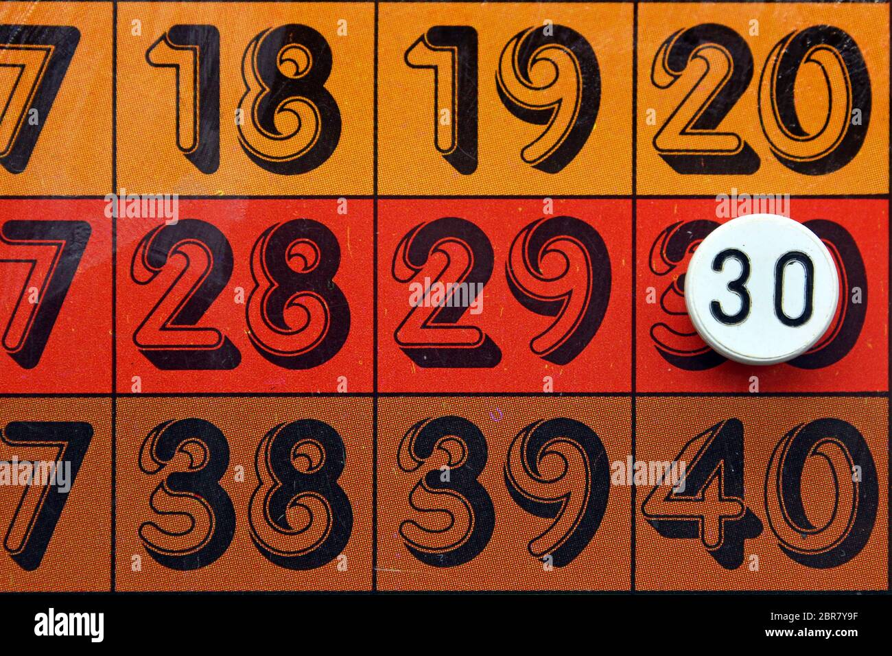 Table and chip on the number 30, concept Stock Photo